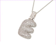 Pave Bubble Initial Necklace