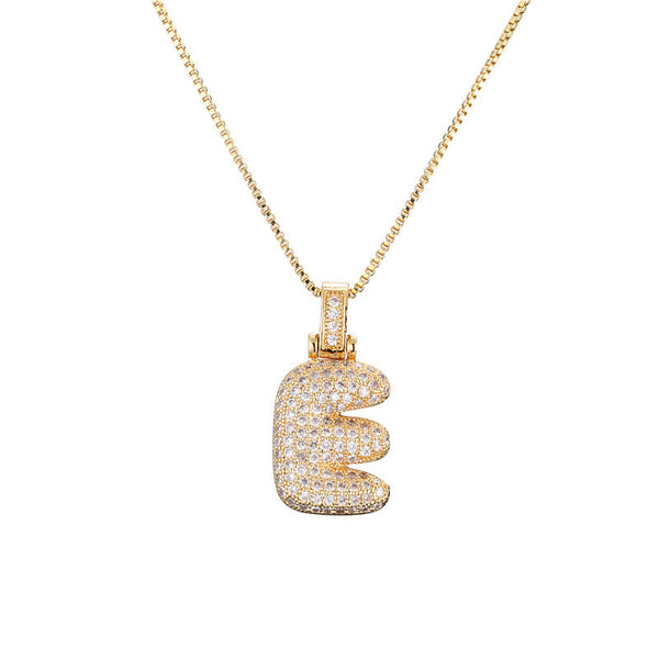 Pave Bubble Initial Necklace