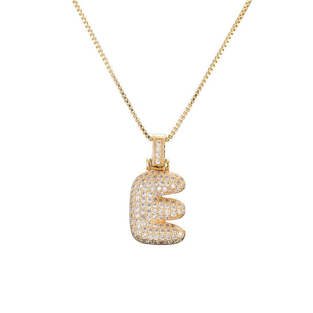 Pave Bubble Initial Necklace