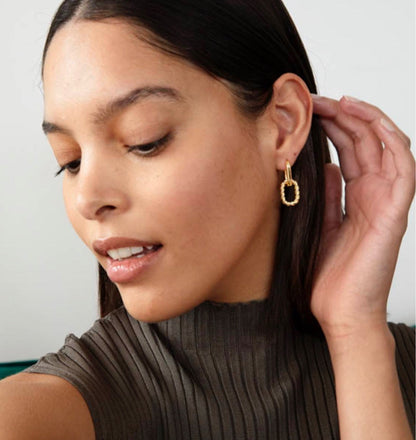 Junia Drop Hoop Earrings