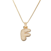 Pave Bubble Initial Necklace