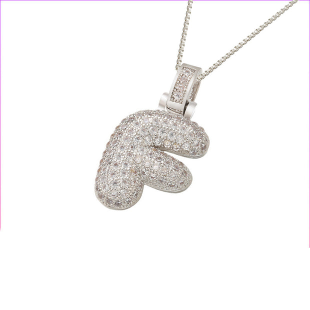 Pave Bubble Initial Necklace