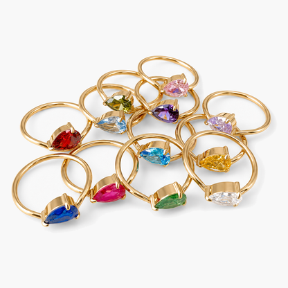 Naia Teardrop Birthstone Ring