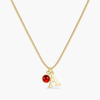 Sylvie Initial Birthstone Necklace