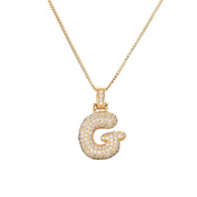 Pave Bubble Initial Necklace