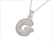 Pave Bubble Initial Necklace