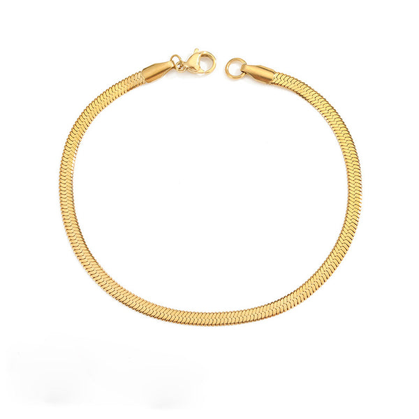 Herringbone Chain Bracelet in gold