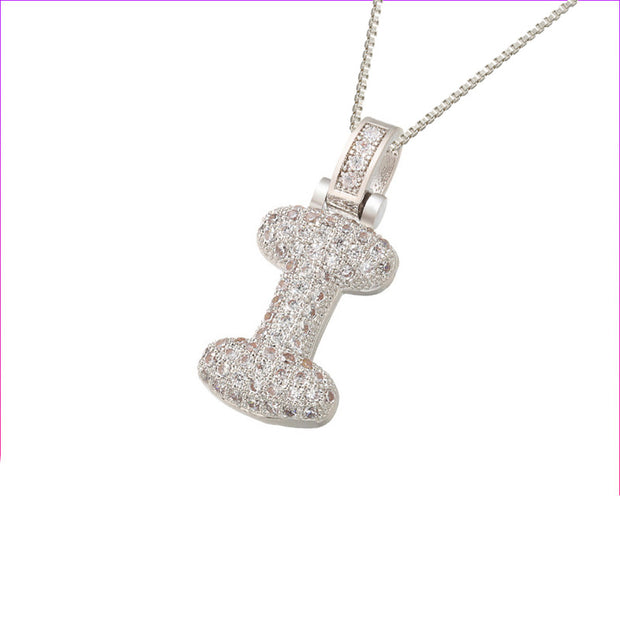 Pave Bubble Initial Necklace