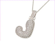 Pave Bubble Initial Necklace