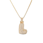 Pave Bubble Initial Necklace