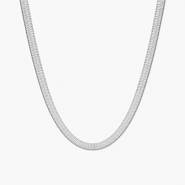 Maren Herringbone Necklace (Silver)