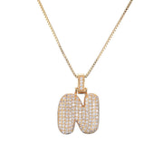 Pave Bubble Initial Necklace