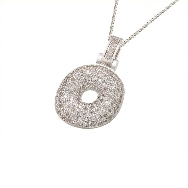 Pave Bubble Initial Necklace