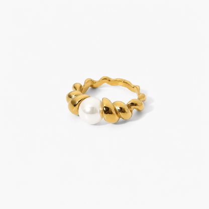 Saffron Pearl Ring