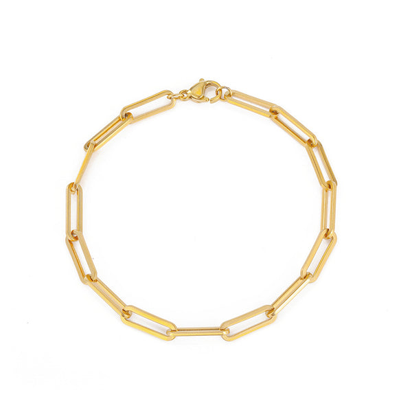 Paperclip Chain Bracelet in gold