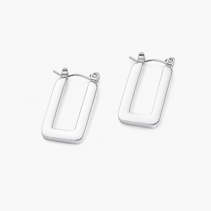 Polished Rectangle Earrings (Silver)