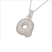 Pave Bubble Initial Necklace