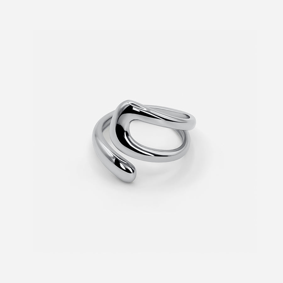 Sculptural Adjustable Ring - Silver