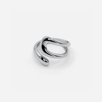 Sculptural Adjustable Ring - Silver