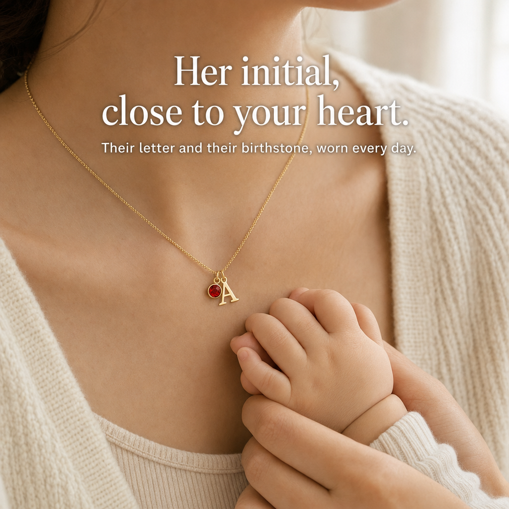 Sylvie necklace - her initial close to your heart
