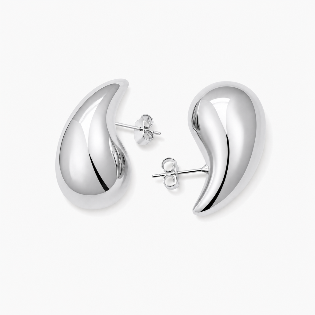 Teardrop Earrings (Silver)