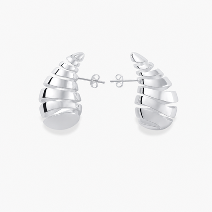 Twirly Teardrop Earrings (Silver)