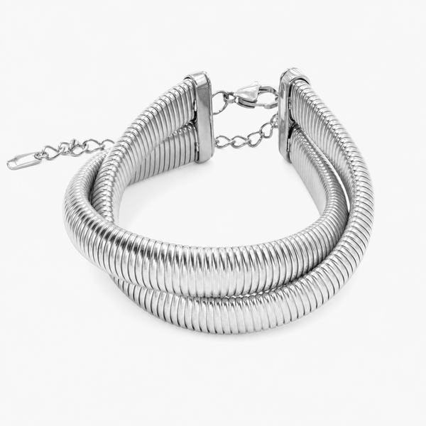 Twisted Harmony Bangle (Silver)