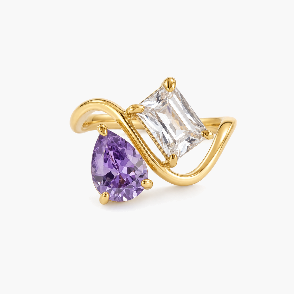 Verity Birthstone Duo Ring
