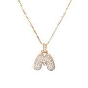 Pave Bubble Initial Necklace