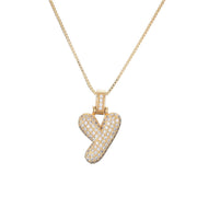 Pave Bubble Initial Necklace