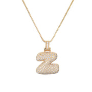 Pave Bubble Initial Necklace