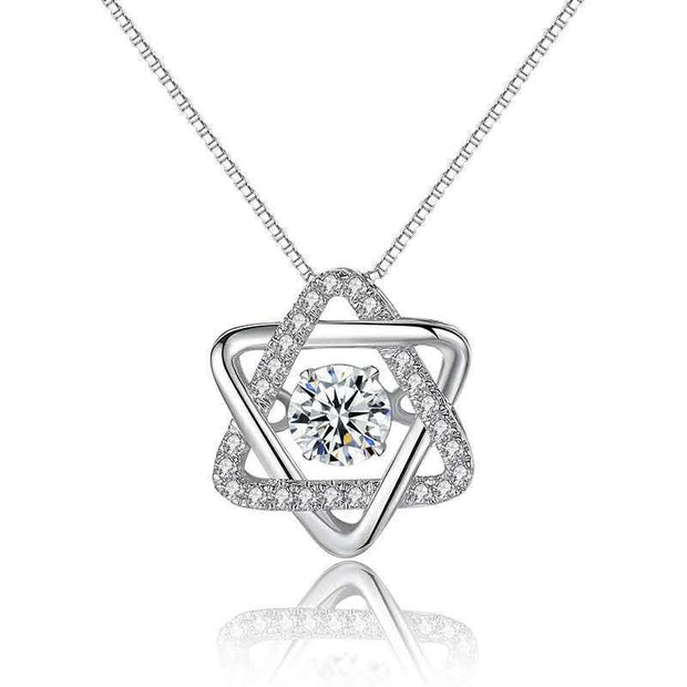 Silver Hexagram Zirconia Pendant