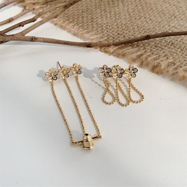 Zirconia Blossom Gold Plated Earrings