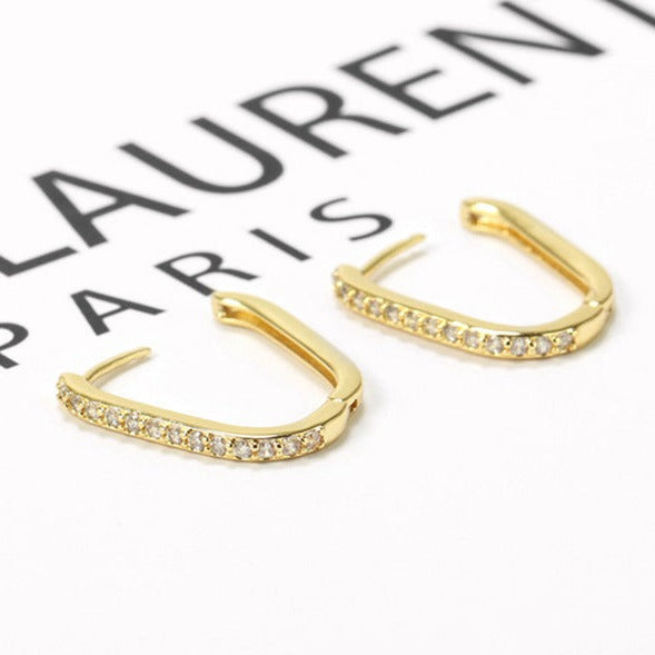 Sirius U Shaped Gold Earrings