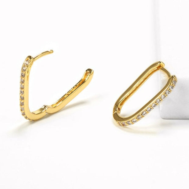 Sirius U Shaped Gold Earrings