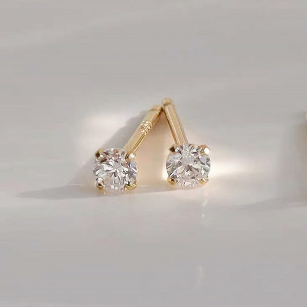 Zeke Micro Stud Gold Earrings