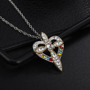 Zirconia Petal Cross Necklace