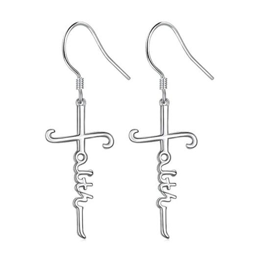 Sterling Silver Faith Earrings