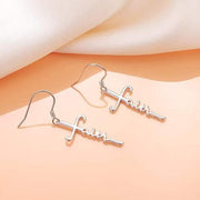 Sterling Silver Faith Earrings