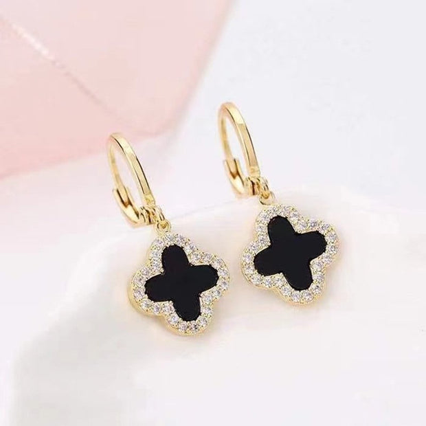 Gold Plated Four-Leaf Clover Earrings