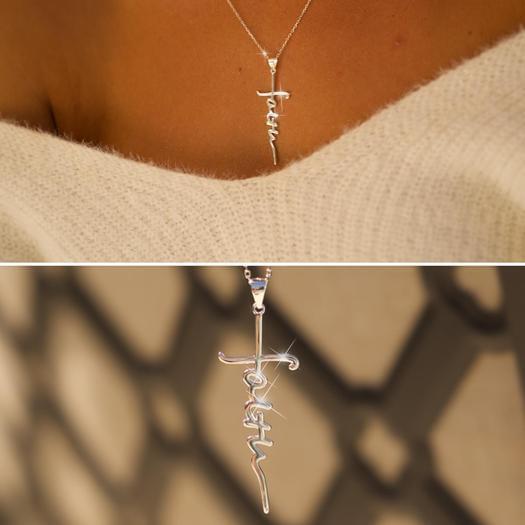 Sterling Silver Faith Necklace