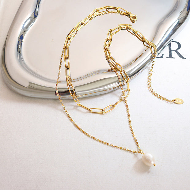 Pearl Of Grace And Gold Necklace