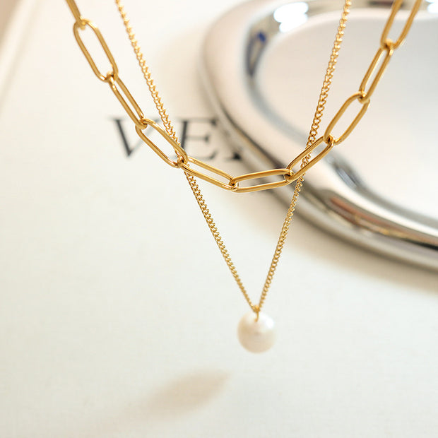 Pearl Of Grace And Gold Necklace