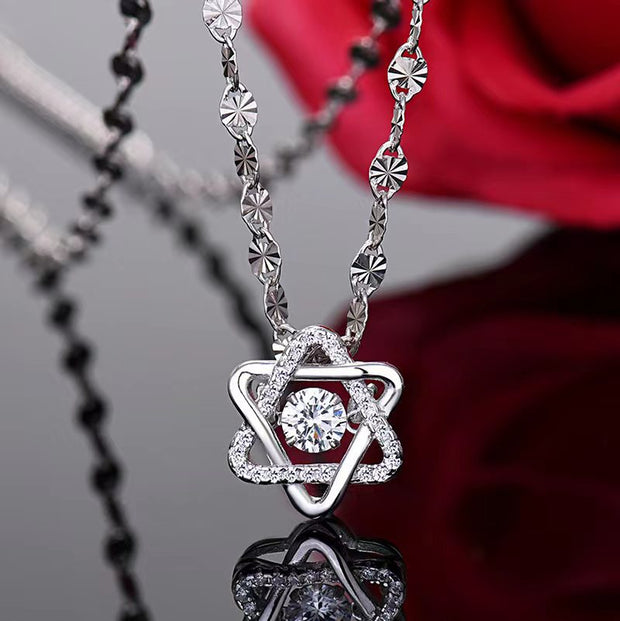 Silver Hexagram Zirconia Pendant