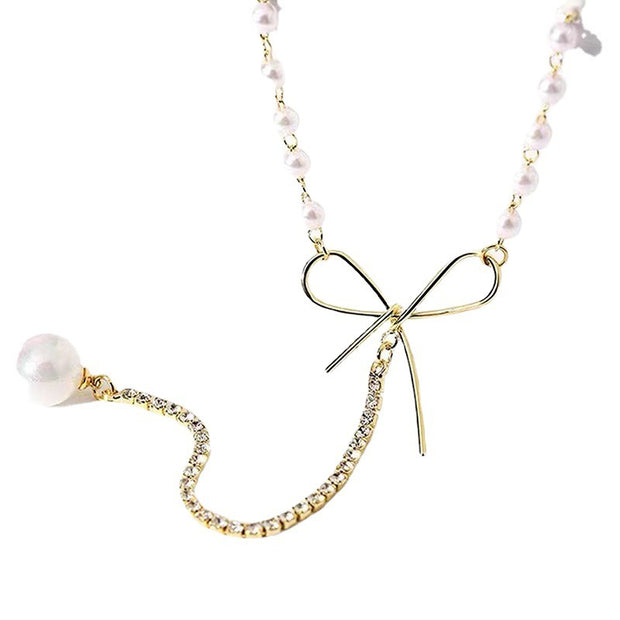 Orianna Ribbon Pearl Necklace