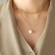 Pearl Of Grace And Gold Necklace