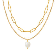 Pearl Of Grace And Gold Necklace