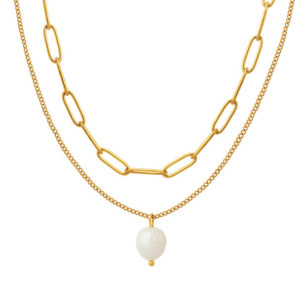 Pearl Of Grace And Gold Necklace