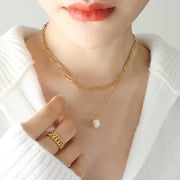 Pearl Of Grace And Gold Necklace