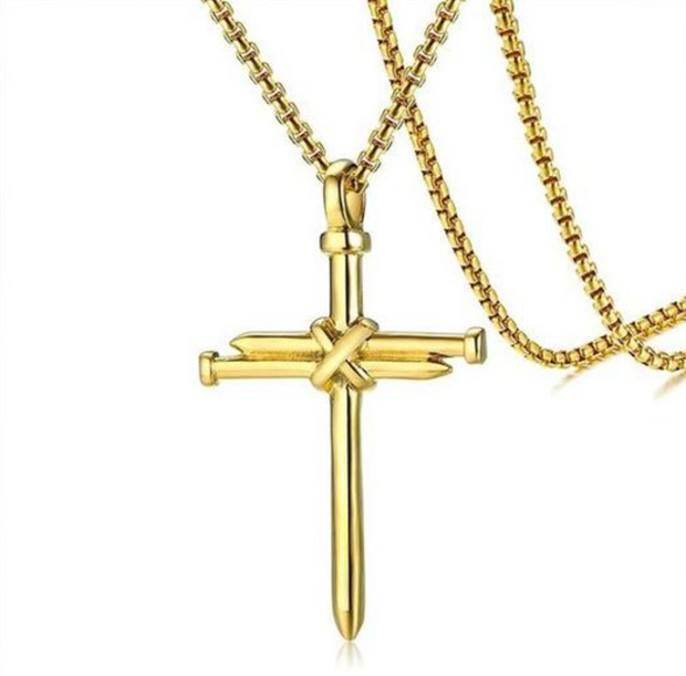 Stainless Steel Nail Cross Necklace